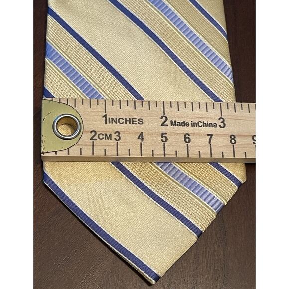 Michael Michael Kors Gold Blue 100% Silk Men’s Neck Tie Made In China - Picture 4 of 9